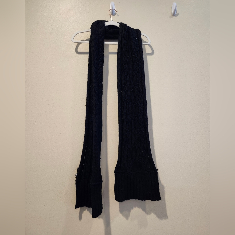 Banana Republic, black 100% Merino Wool scarf